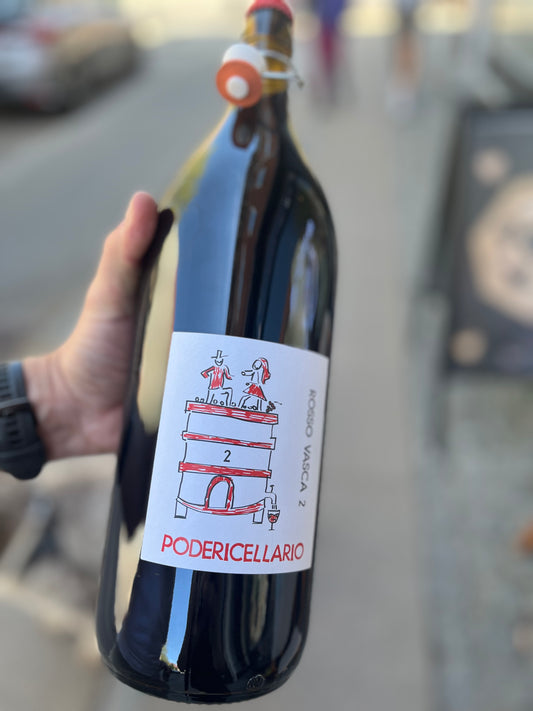Poderi Cellario - 'Rosso Vasca 2' Langhe, Rød Naturvin (2 Liter)